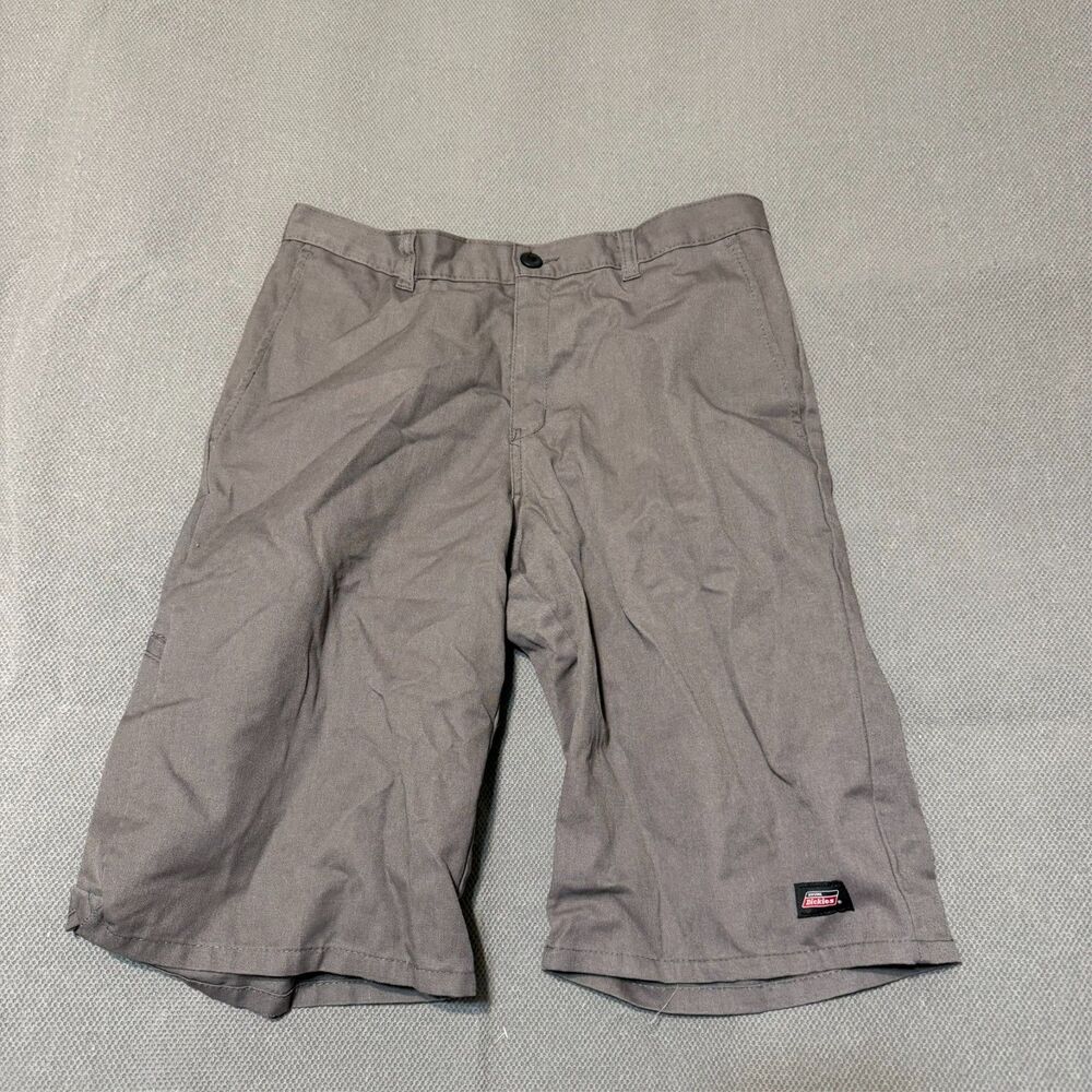 Dickies Mens Casual Twill Shorts Size 32 Grey Comfort Everyday Work Logo